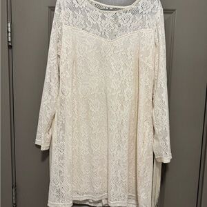 Idyllwind Cream Long Sleeve Lace Dress